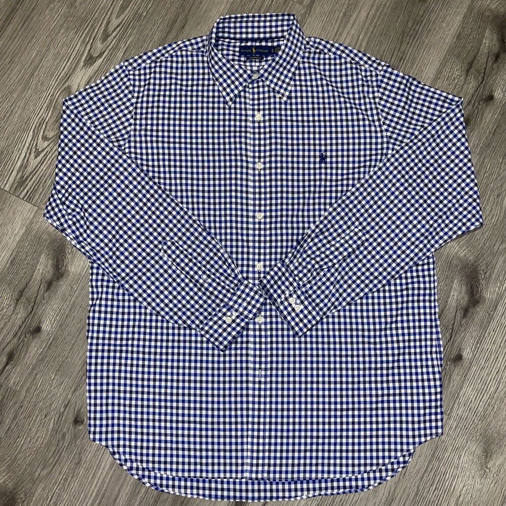 Ralph Lauren Performance Gingham Long Sleeve Mens… - image 2